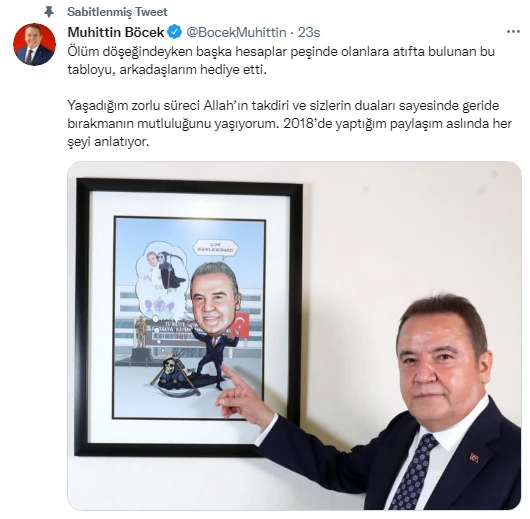 Muhittin Böcek'ten imalı paylaşım:  'İnsanları tanırsın, özellikle yanında sandıklarını'